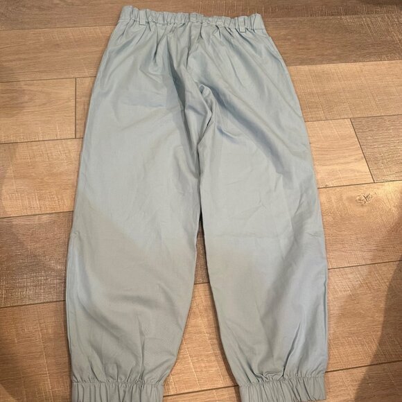 High-Waisted Light Blue Cotton Jogger Pants With Elastic Cuffs By Halara Small - Picture 8 of 8